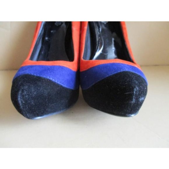 *Lady Gay Royal Blue Vintage Gathere Tapered Scallop Pinched Hem Nylon Gloves - Picture 5 of 8